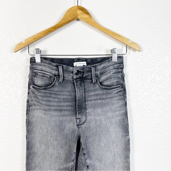 Good American Womens Good Legs Stovepipe Cigarette Jeans in Grey Size 4 / 27 - Picture 3 of 11